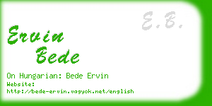 ervin bede business card